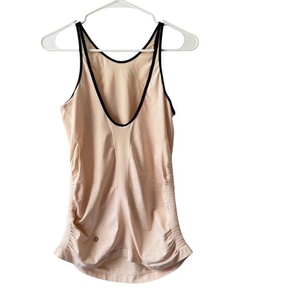 Lululemon Women's Size 10 In The Flow Tank Top Heathered Butter Pink Color - Picture 4 of 7